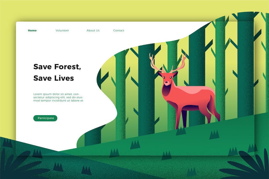 Premium Save Nature Banner Landing Page  Free Download
