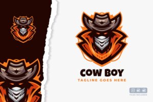 Banner image of Premium Cow Boy Logo Template  Free Download