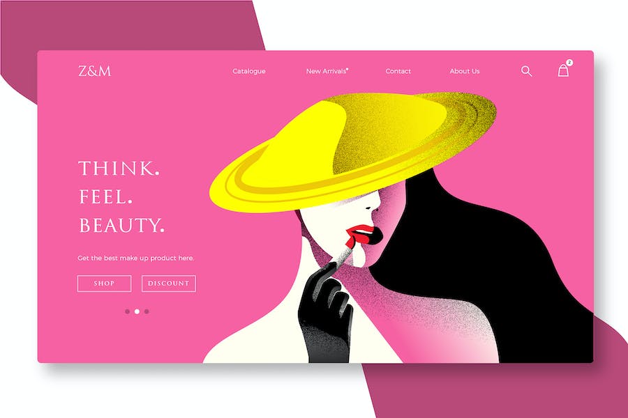 Premium Beauty And Cosmetics Banner Landing Page  Free Download