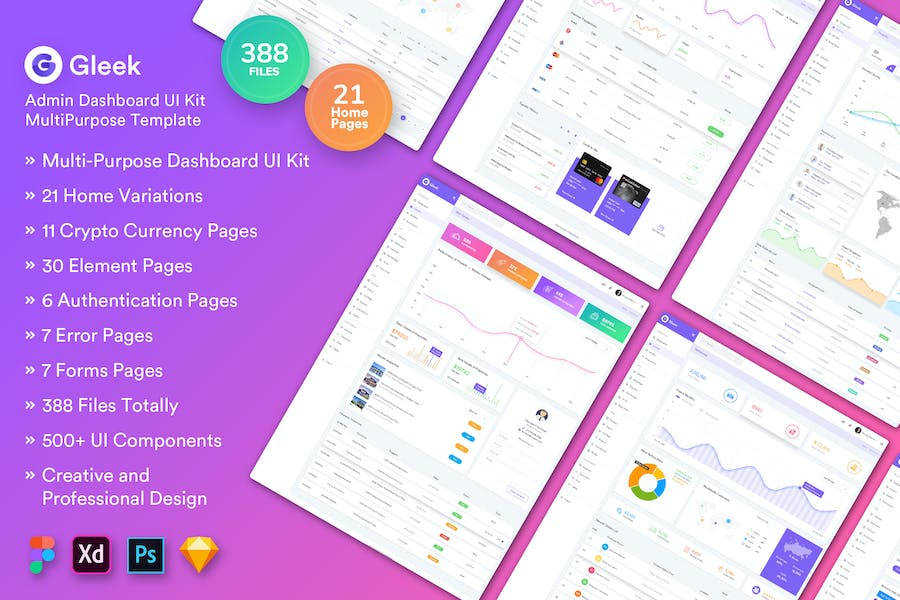 Premium Gleek Admin Dashboard – Huge UI Kit (Multipurpose)  Free Download