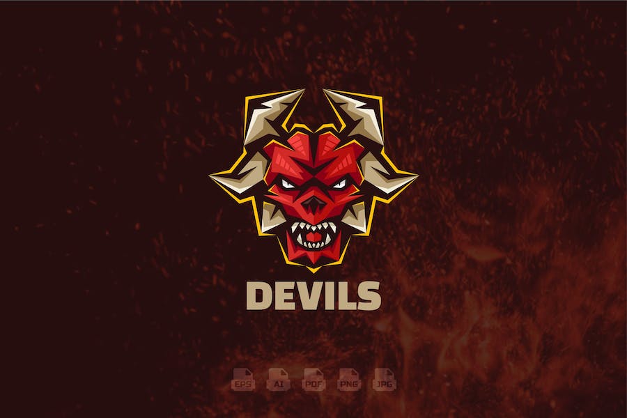Premium Devil’s Mascot Logo Template  Free Download