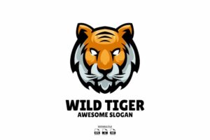 Banner image of Premium Tiger Head Mascot Illustration Logo Design  Free Download