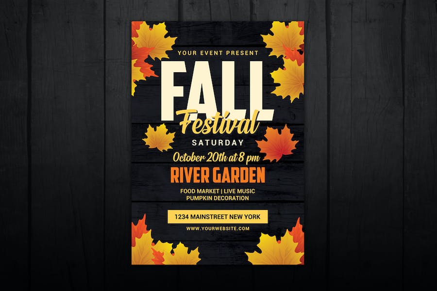Premium Autumn Fall Festival Flyer  Free Download