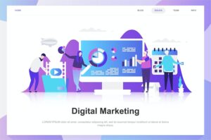 Banner image of Premium Digital Marketing Flat Concept  Free Download