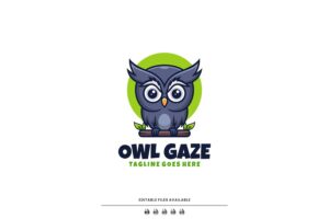 Banner image of Premium Owl Gaze Mascot Cartoon Logo  Free Download