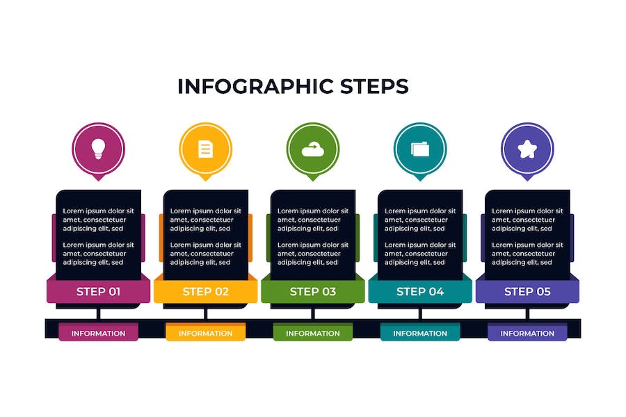 Premium Business Steps Infographic Presentation Template  Free Download