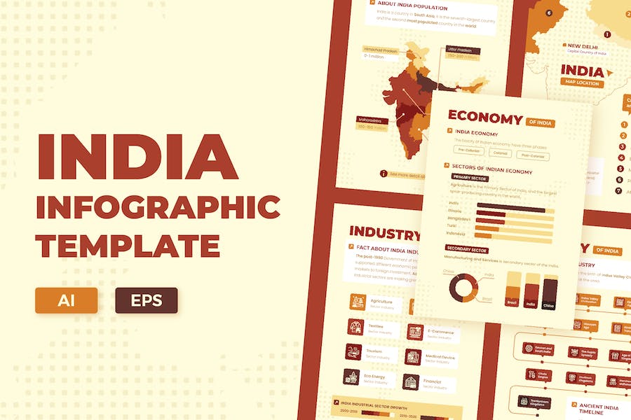 Premium India Infographic Template  Free Download