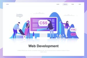 Banner image of Premium Web Development Flat Concept  Free Download