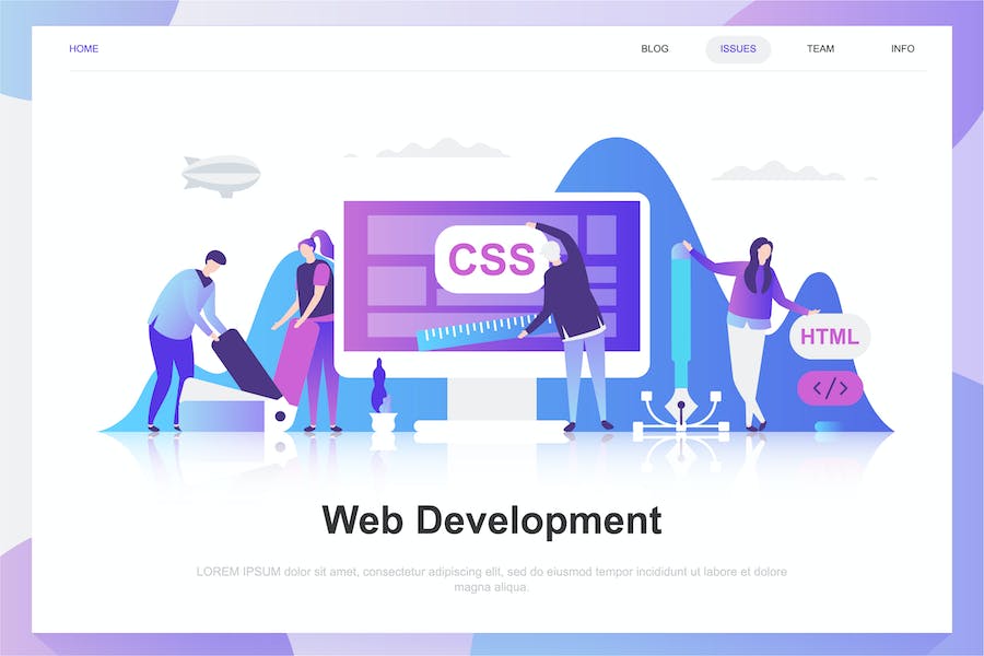 Premium Web Development Flat Concept  Free Download