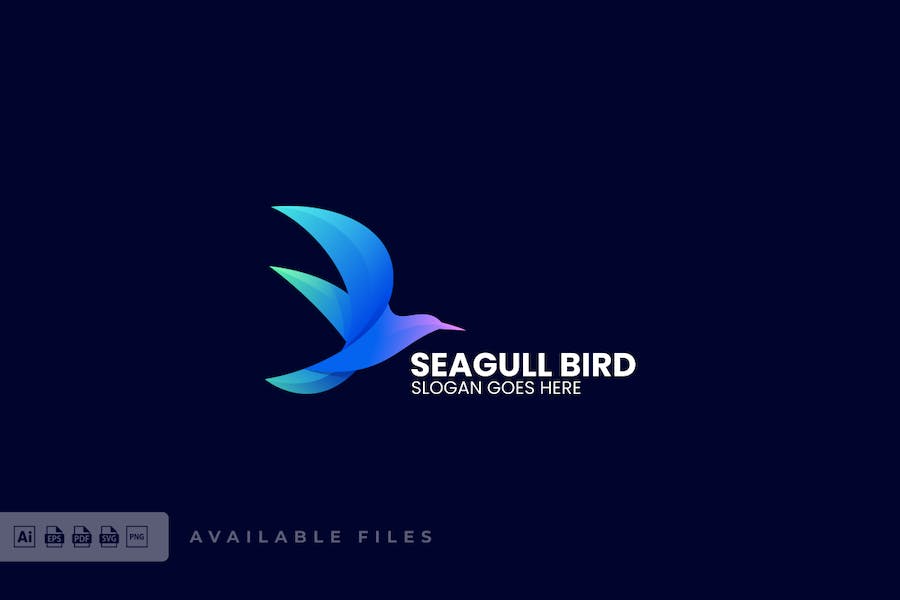 Premium Seagull Gradient Colorful Logo  Free Download