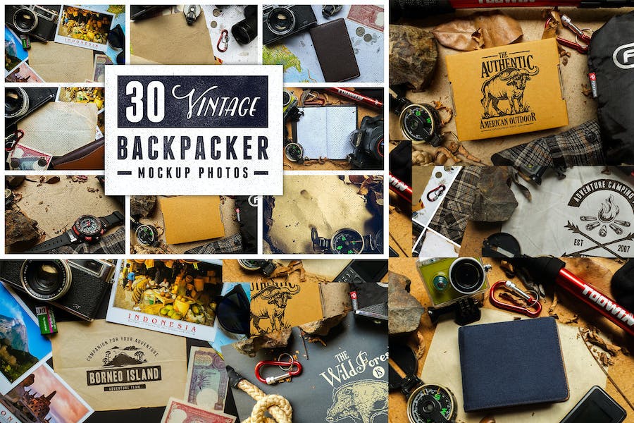 Premium 30 Vintage Backpacker Mockup Photos  Free Download