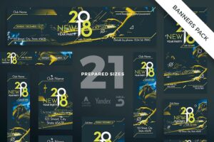 Banner image of Premium New Year Party Banner Pack Template  Free Download