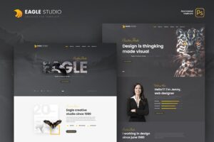 Banner image of Premium Eagle Studio Creative PSD Template  Free Download