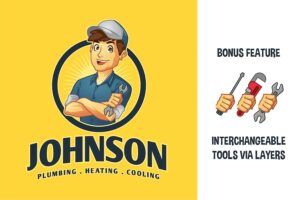 Banner image of Premium Cartoon Mechanic Handyman Plumber Mascot Logo  Free Download