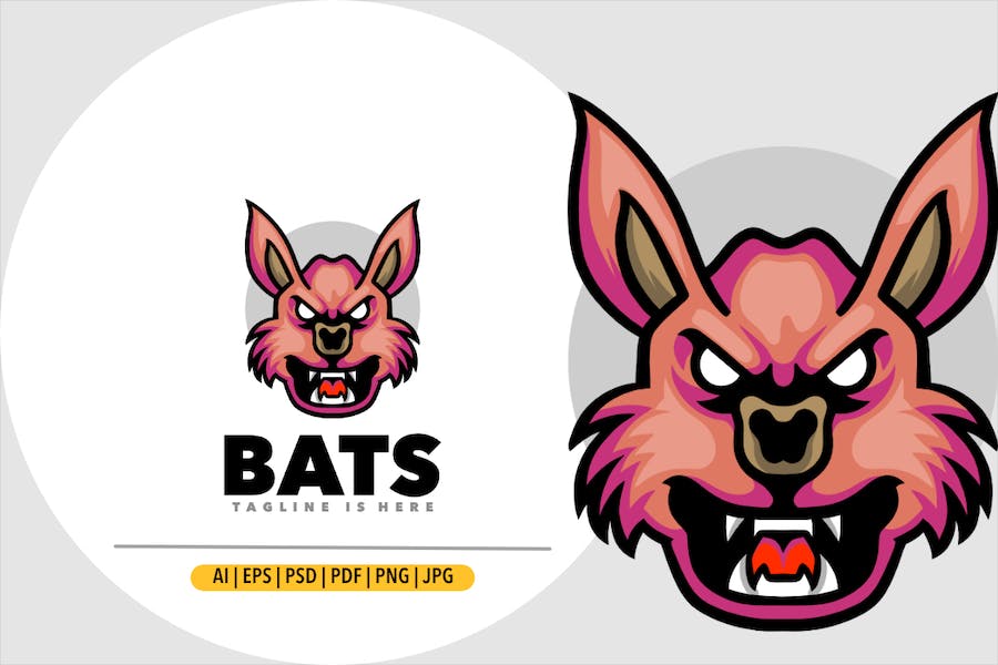 Premium Bat Head Logo  Free Download