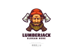 Banner image of Premium Lumberjack Worker Logo  Free Download