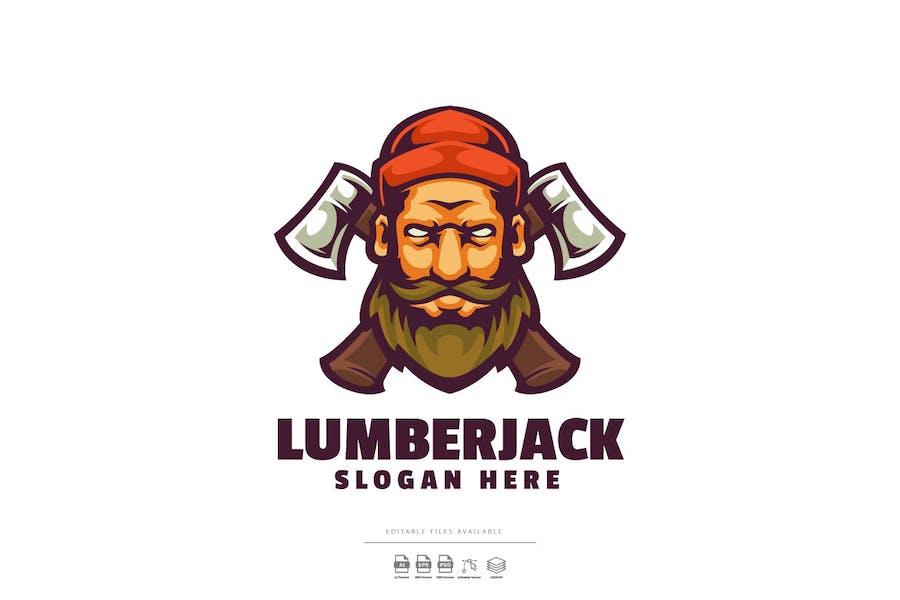 Premium Lumberjack Worker Logo  Free Download