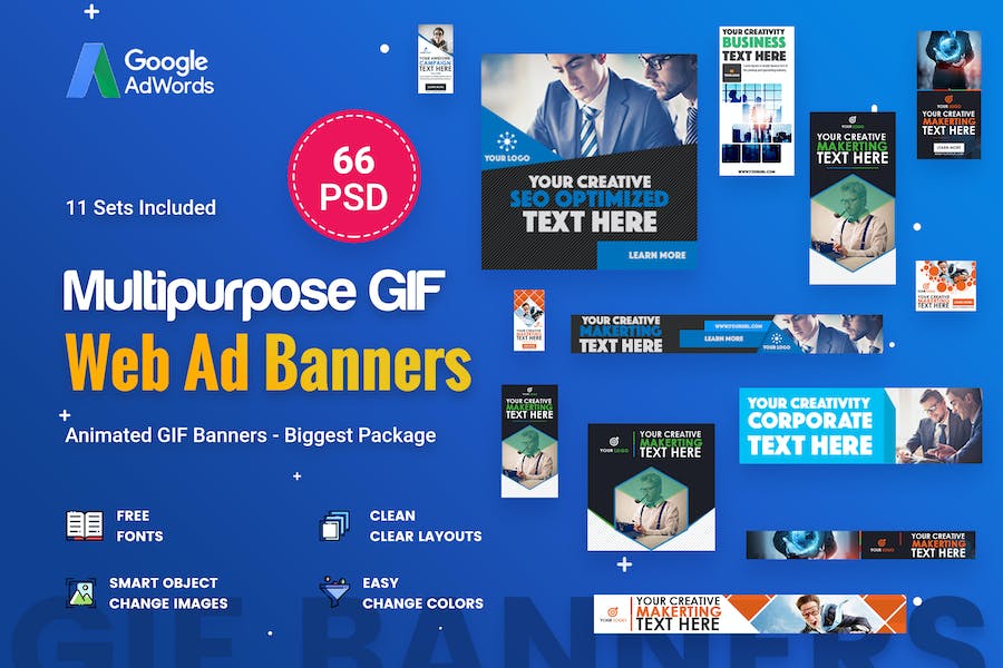 Premium Animated Gif Multipurpose Banner Ad 66 PSD  Free Download