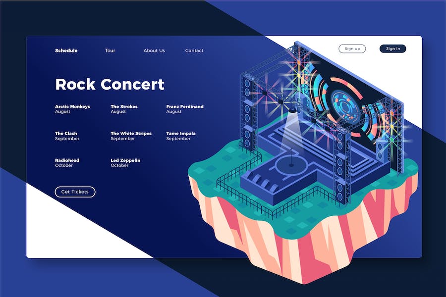 Premium Rock Concert Banner Landing Page  Free Download