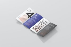 Banner image of Premium Roll Fold Brochure Mockup  Free Download