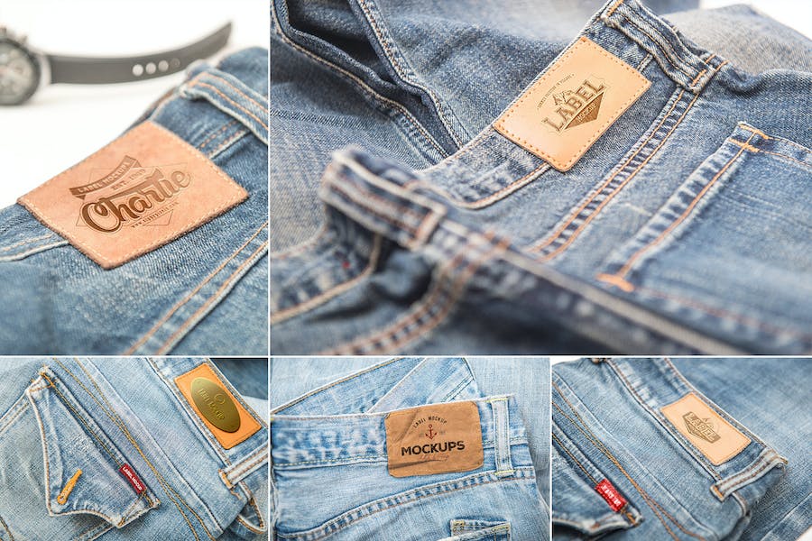 Premium Jeans Label Mockups  Free Download