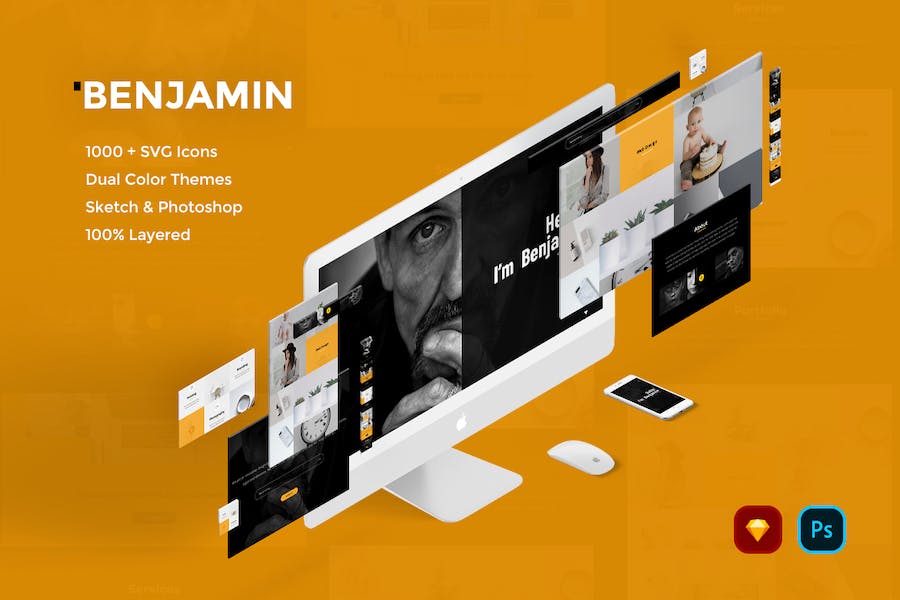 Premium Benjamin Creative Website UI Kit  Free Download