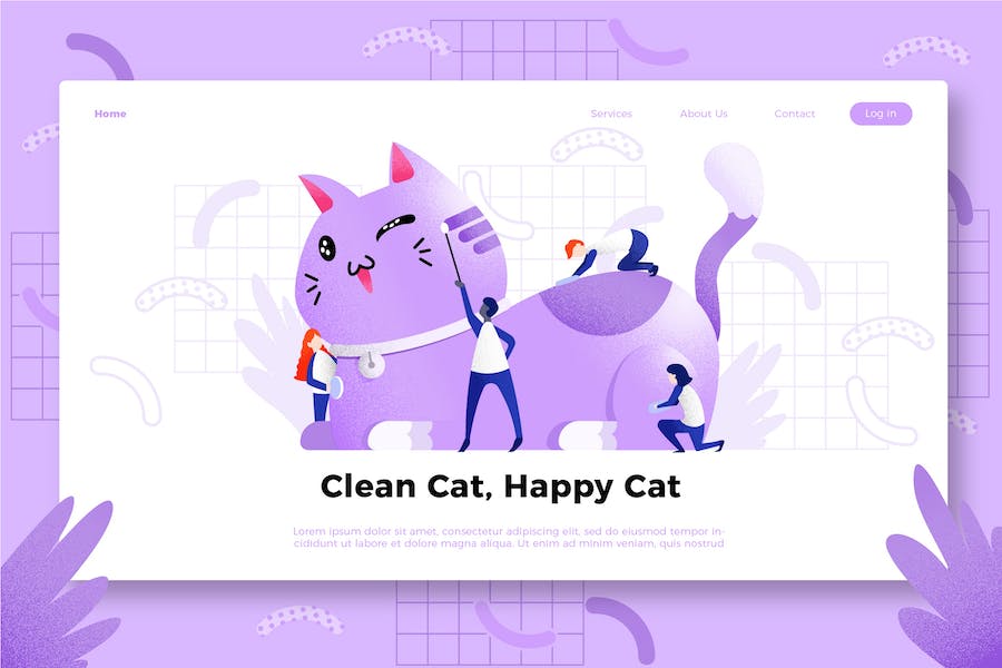 Premium Cat Banner Landing Page  Free Download