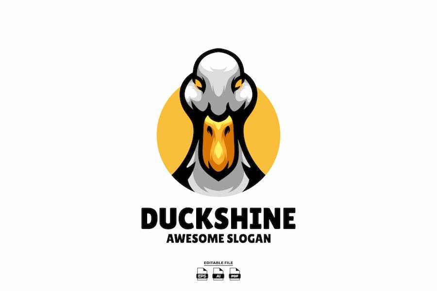Premium Duck Head Mascot Logo Design  Free Download