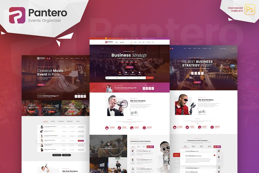 Premium Pantero Event & Conference PSD Template  Free Download