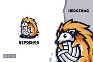 Premium Hedgehog Mascot Logo Design Free Download