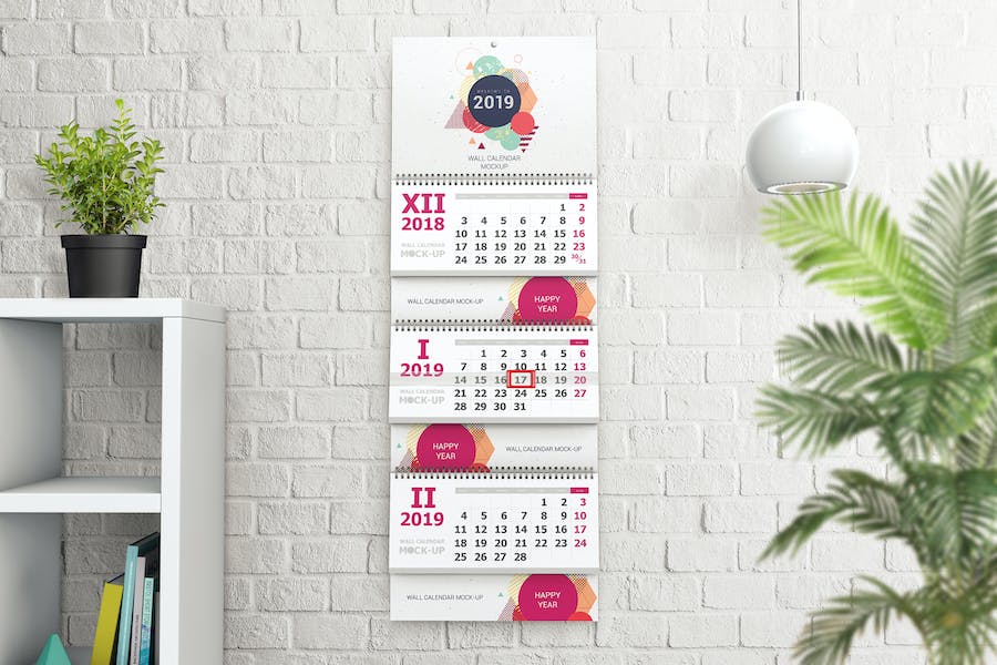 Premium Wall Calendar Mockups 02  Free Download