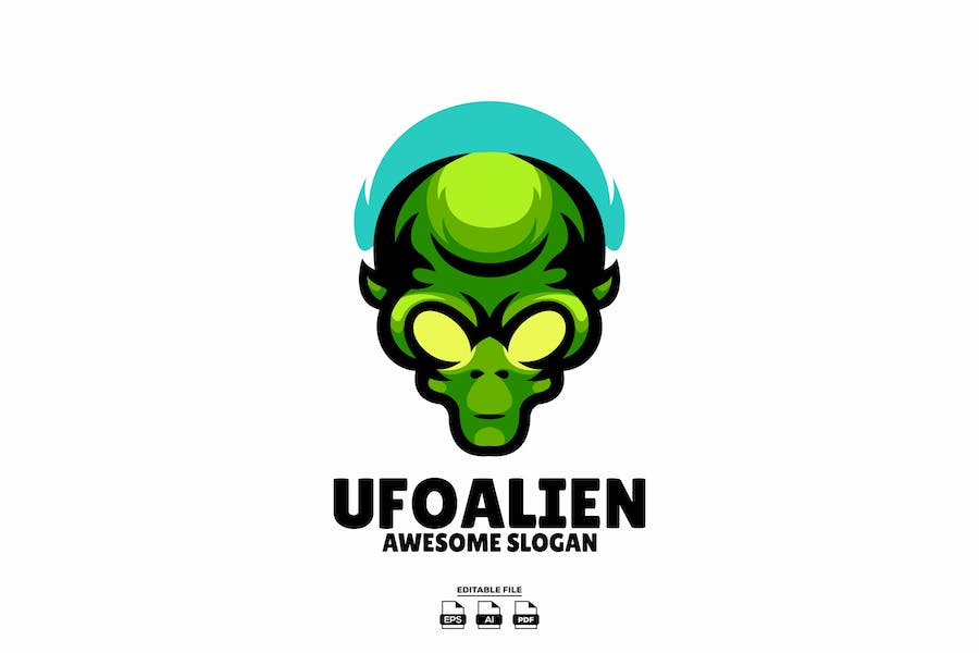 Premium Alien Head Mascot Logo Design  Free Download