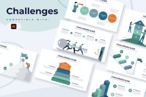 Banner image of Premium Business Challenges Illustrator Infographics  Free Download