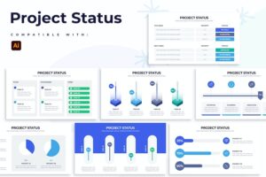 Banner image of Premium Business Project Status Illustrator Infographics  Free Download