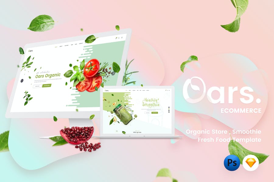 Premium Oars Organic Store Smoothie Template  Free Download