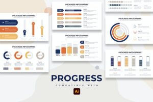 Banner image of Premium Business Progress Illustrator Infographics  Free Download
