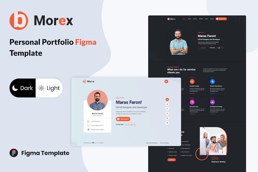 Premium Morex Personal Portfolio Figma Template  Free Download