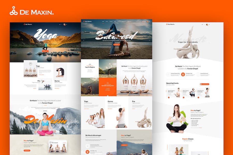Premium De Maxin Yoga PSD Template  Free Download