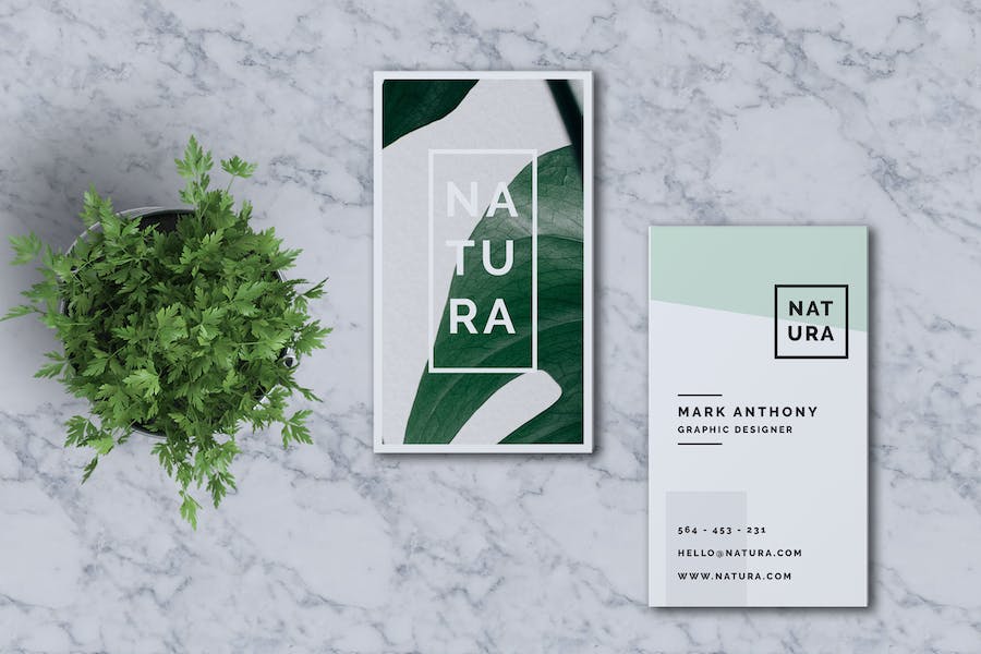 Premium Natura Business Card Template  Free Download