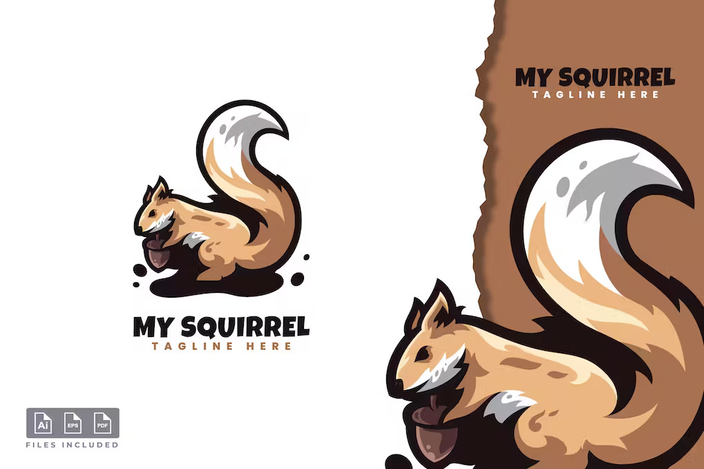 Premium Squirrel Mascot Logo Design  Free Download