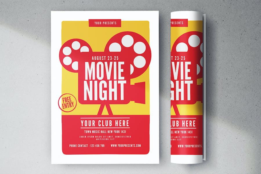 Premium Movie Night Flyer  Free Download