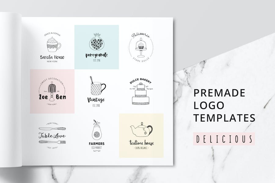 Premium Delicious Premade Logo Set  Free Download