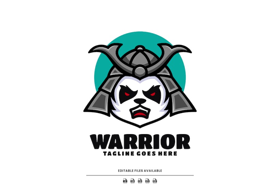 Premium Warrior Mascot Cartoon Logo  Free Download