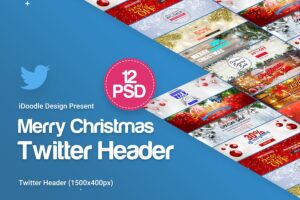 Banner image of Premium Merry Christmas Twitter Header 12psd  Free Download