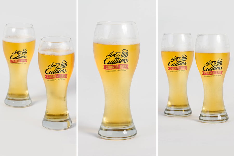 Premium Beer Glass Mock Up  Free Download