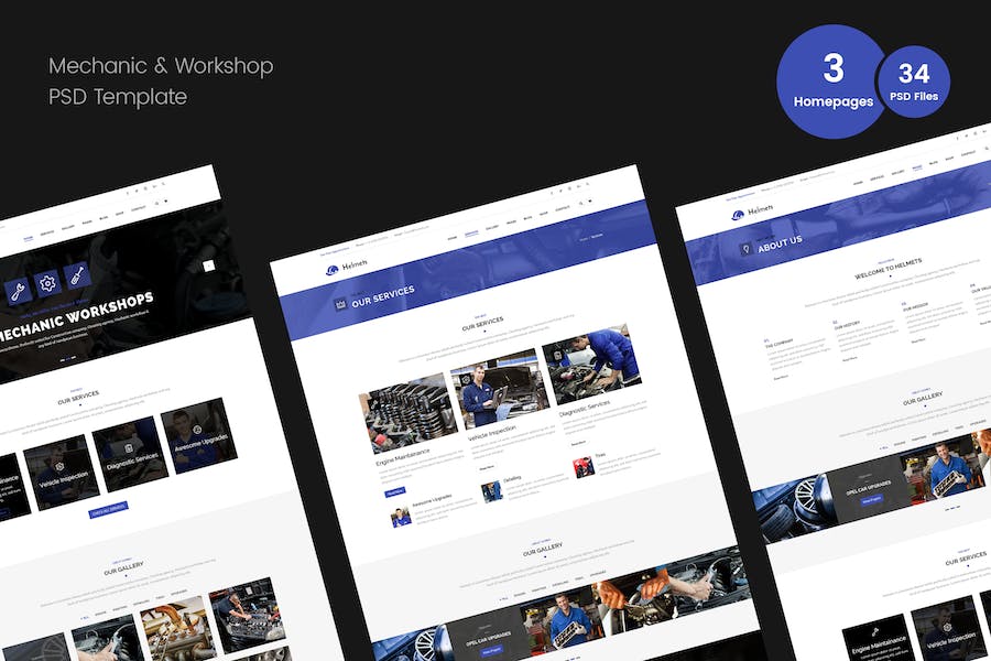 Premium Mechanic PSD Template  Free Download