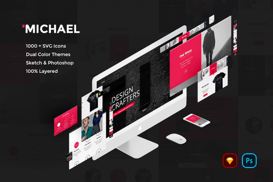 Premium Michael – Creative Website UI Kit  Free Download