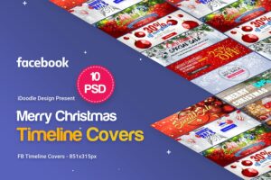 Banner image of Premium Merry Christmas FB Covers 10 PSD  Free Download