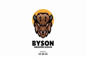Banner image of Premium Bison Head Mascot Illustration Logo Design  Free Download