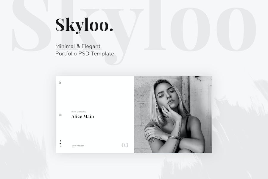 Premium Skyloo – Minimal Elegant Portfolio PSD Template  Free Download